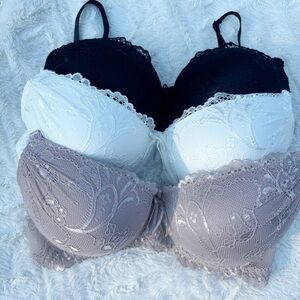 Rene Rofe Set of 3 Lace Extreme Push Up Bras